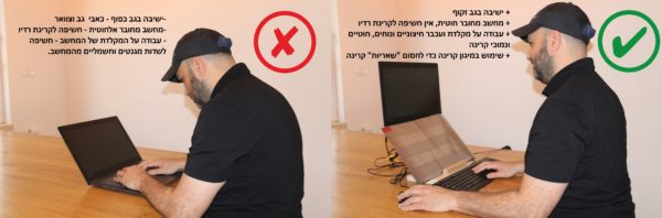 שימוש במעמד מחשב נייד